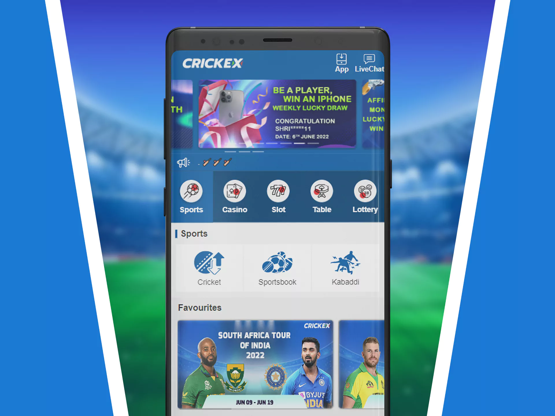 Learn more about the features of the Crickex app.
