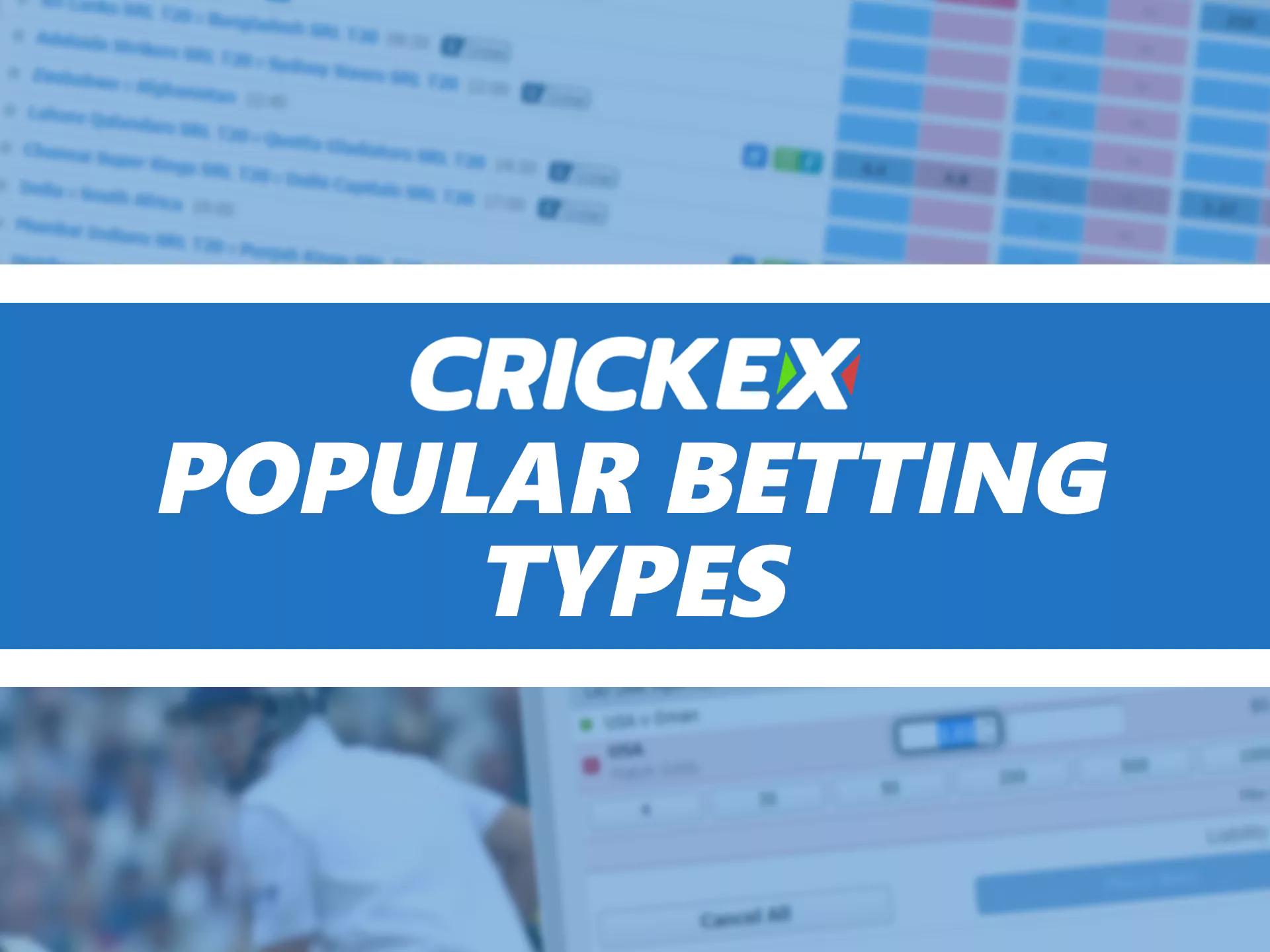 Crickex पर बेटिंग के लिए आपके पास अलग-अलग विकल्प हैं।