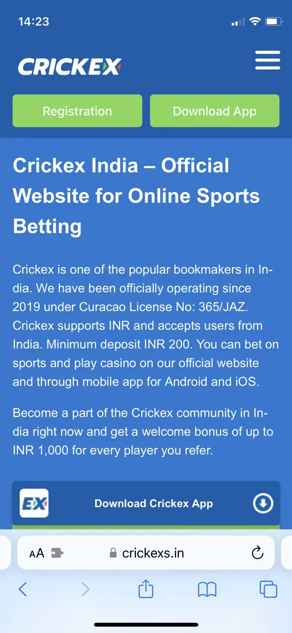 Go to our website from your iOS device.