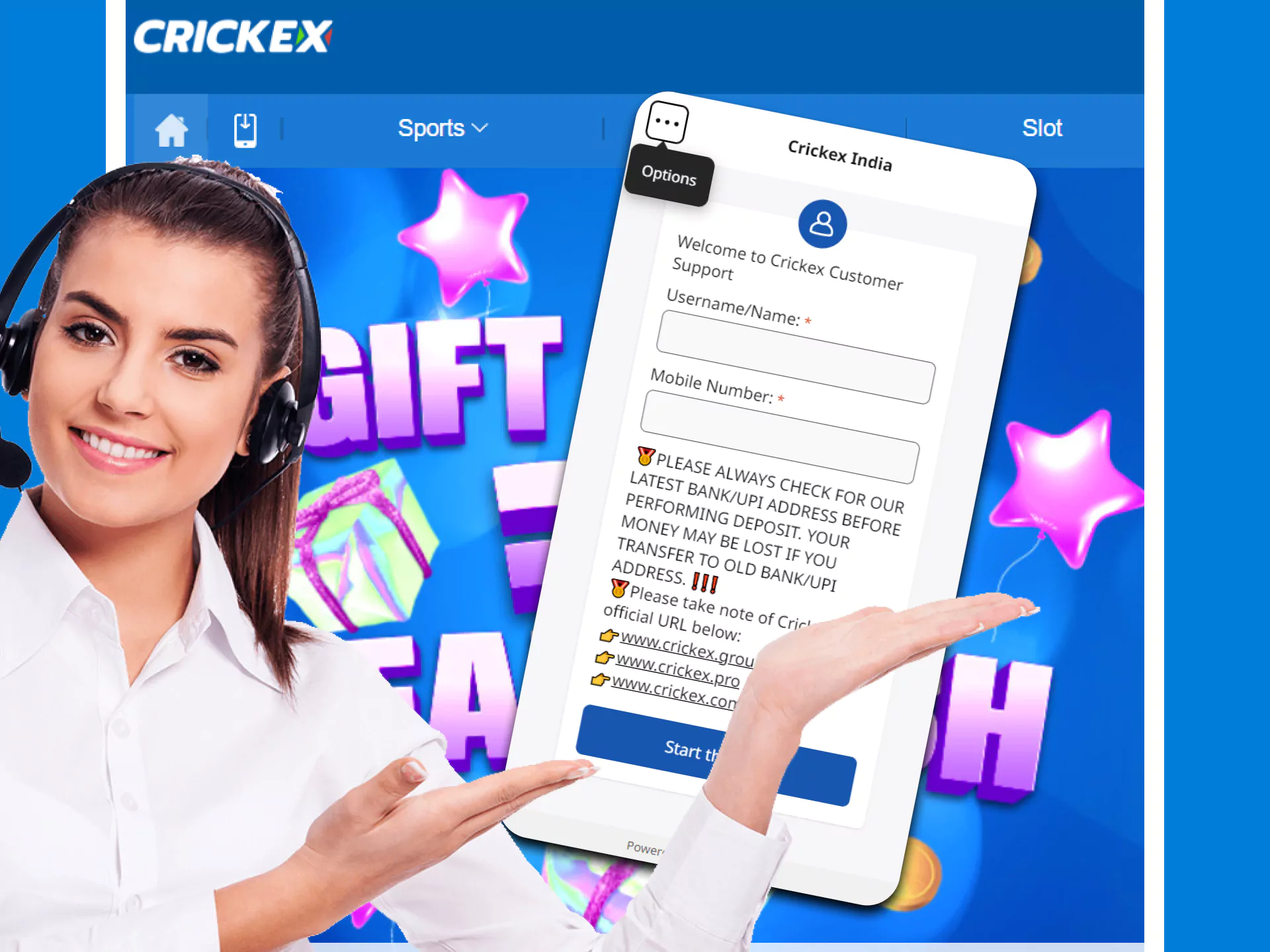 The Crickex team will always answer your questions.