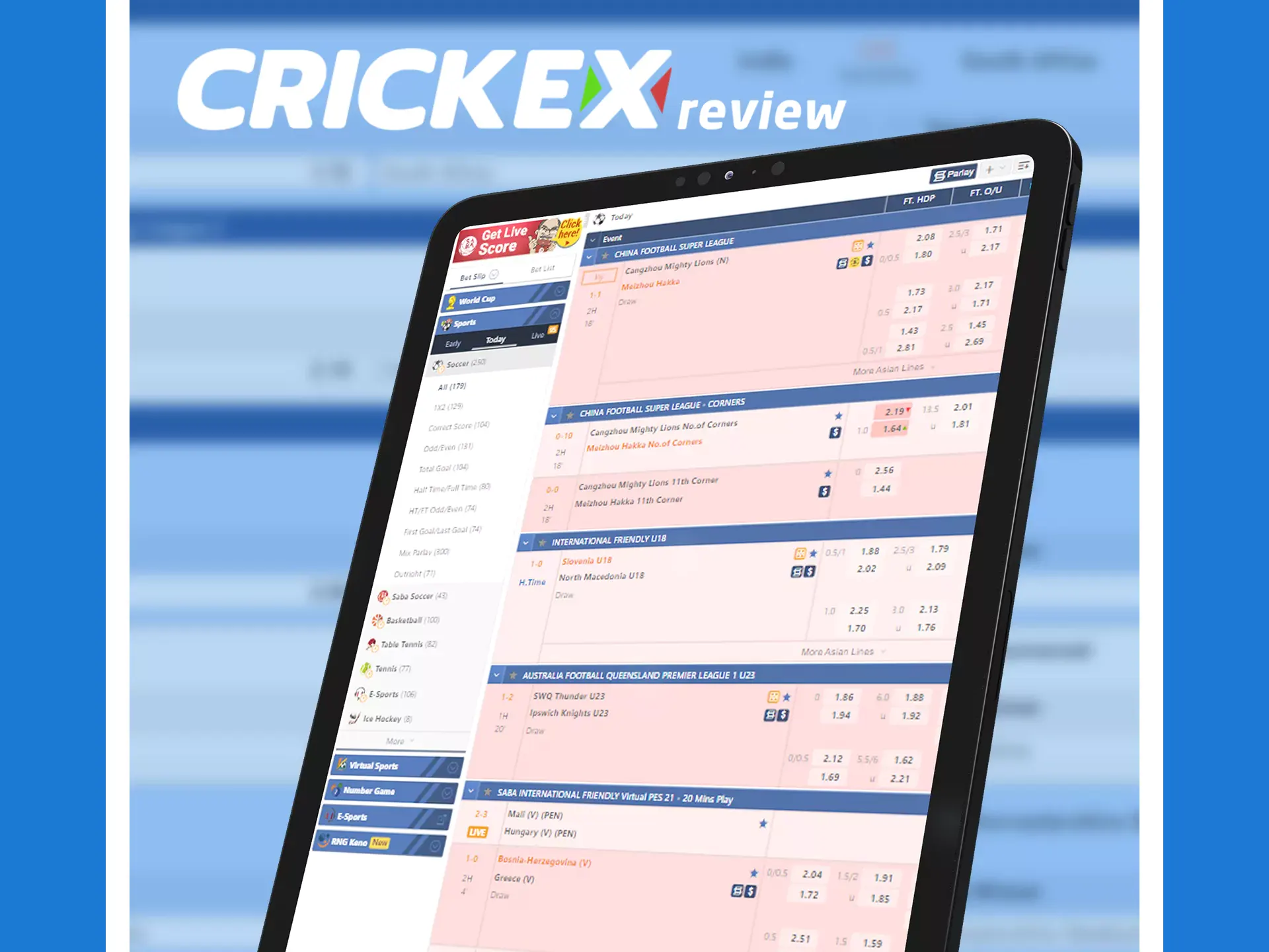 Bet on different conditions at Crickex.