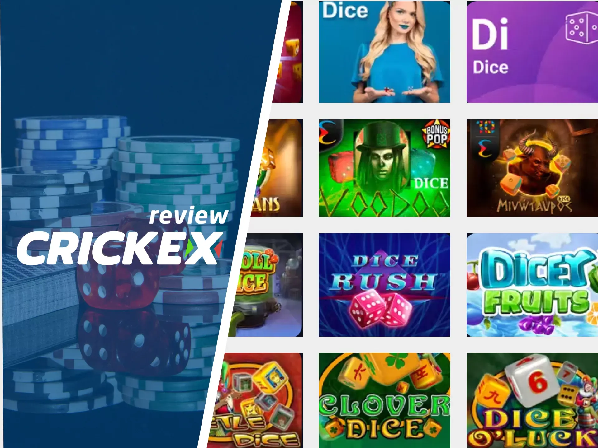 For casino games, choose dice from Crickex.