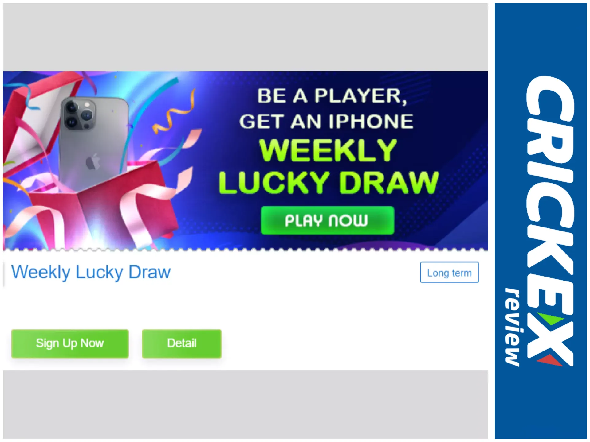 Playing at Crickex casino you get bonuses.
