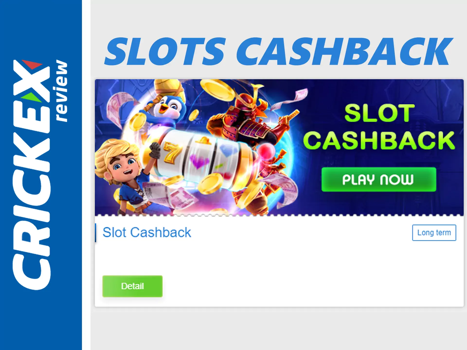 Get cashback after each spin at Crickex.